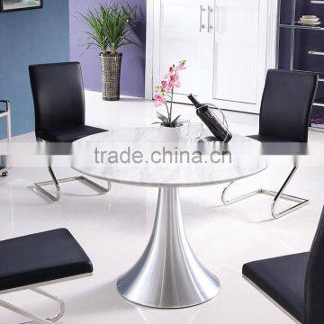 Round marble dining table tops set