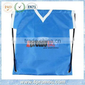 210D polyester folding t-shirt drawstring backpack