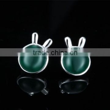 green agate cute lovely rabbit shape fashion latest korean model selling earring