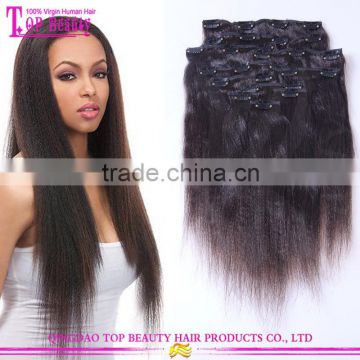 Hot selling Remy 165g 200g 220g yaki human hair extensions clip in