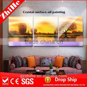 wholesale dropshipping handmade beautiful scenery oil painting on canvas beautiful scenery wall painting 3 for home decoration