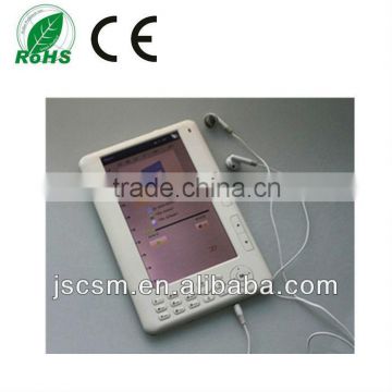 7 inch button e-book with 800*480 resolution,rockchip solution,TFT screen,4G memory,video+music+photo+ebook etc.