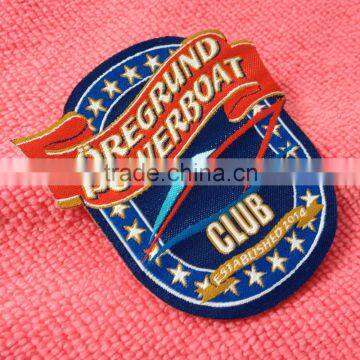 Laser Cut Outline Shape Iron on Woven Patch,woven Badge for Uniform