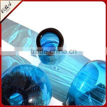 Mouth Blowing Sea Blue Color A Set Of Art Mediterranean Style Glass Vase For Centerpieces Wedding photo-3