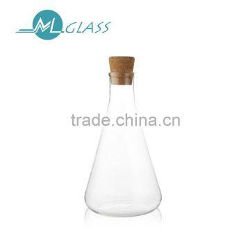 1000ml glass water oil bottle decanter with wooden lid handmade high borosilicate glass N6496