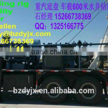 600m diesel engine SINO TRUCK mounted water well drilling rig