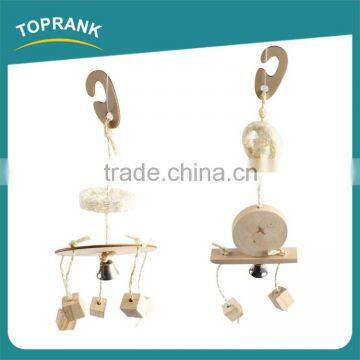 Wholesale flying bird toy, hanging wooden bird toys with bells