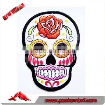 hot sale skull embroidery patches/ patch applique cheap price