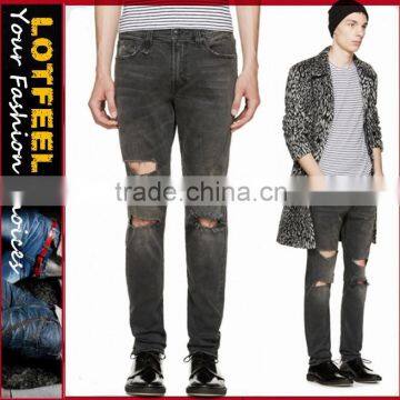 Biker Jeans Blue Denim jeans pantalon (LOTK080)