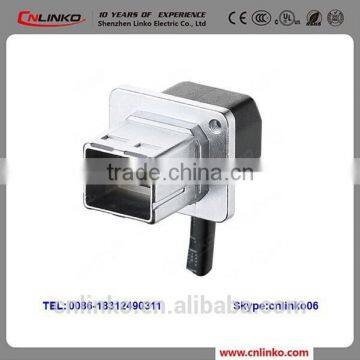 IP67 Front Panel Mounted Male to Female Waterproof RJ45 Connector With Ethernet Cable photo-2