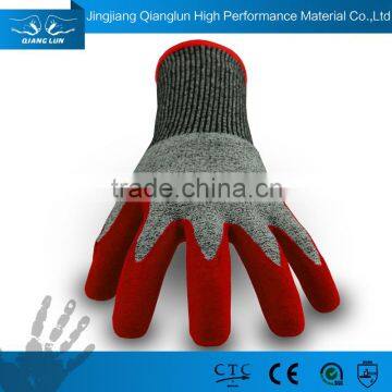 QLSAFETY Nitrile palm coated work gloves anti cut 3 en388 4342