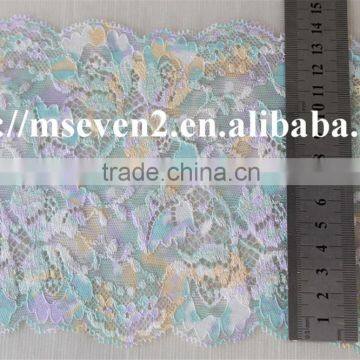 Beautiful Colorful African Lace Trimming Elastic Tulle Fabric 100% Nylon Lace photo-6