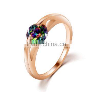 O rings 18k gold plated with color zircon gold ring