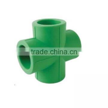 Plastic plumbing fitting ppr cross for hot water