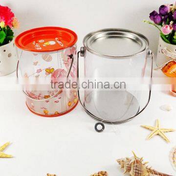 TOP Sale Round Tranparent Christmas Popcorn PVC Tin Bucket photo-2
