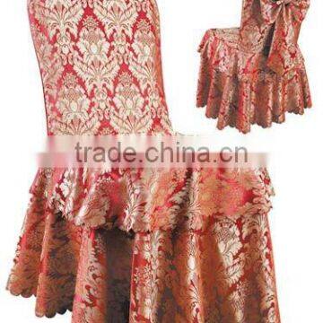 Wholesale Chinese design pattern with ruffled pleat chair cover for wedding used