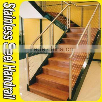 Outdoor Balcony Glass Stair Railing 304 Stainless Steel Cable