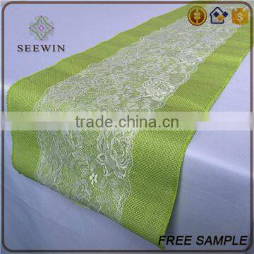 2016 Lace Pattern Burlap Table Runner photo-3