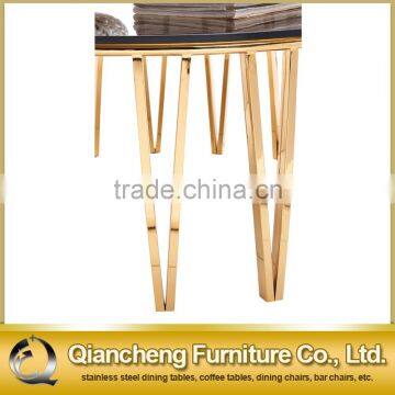 Fancy Black Glass Champagne Gold Coffee Table for Hotel photo-2