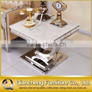 Metal Movable Marble Top Side Table photo-3