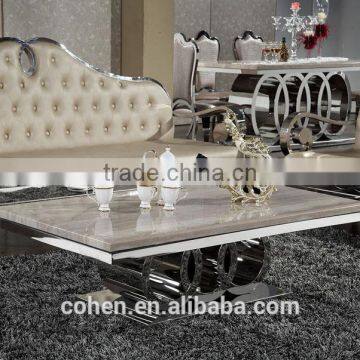 Audi Symbol Base Marble Top Dining Table Set/dining Table and Chairs With Stainless Steel Furniture and Restaurant Furniture photo-3