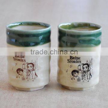 Japanese style ceramic cup with printing