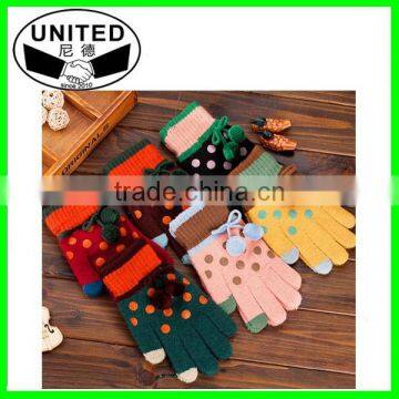 3 finger phone gloves knitted gloves winter fashion gloves for smartphone