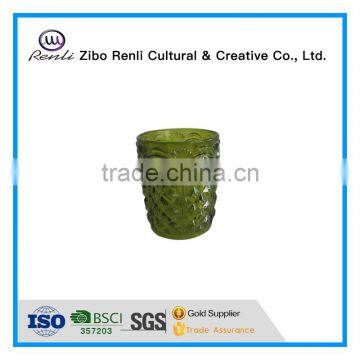 Green Vintage Bubble Votive Glass Candle Holder for Church photo-4