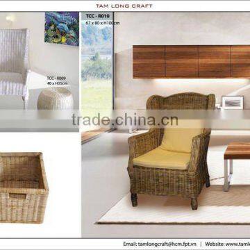 RATTAN ARM CHAIR, NATURAL RATTAN IN DOOR FURNITURE