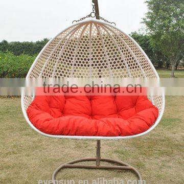 Double Seater Bird Nest Wicker Rattan Swing Egg Chair Hanging Hammock photo-2