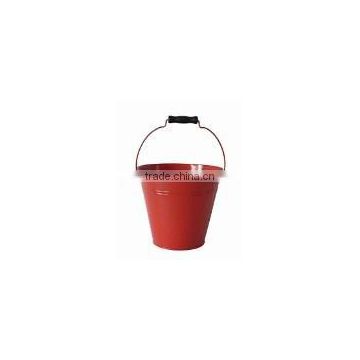 Red Antirust wooden handle Small Bucket/Garden Metal Flower Pot_Garden Pot bucket