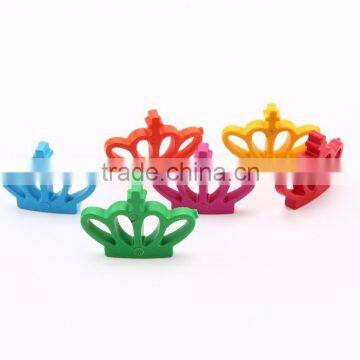 New Design Fancy Crown Shaped 6 Color Crayon, 6 pk Wax Crayon, Novelty Crayon Set