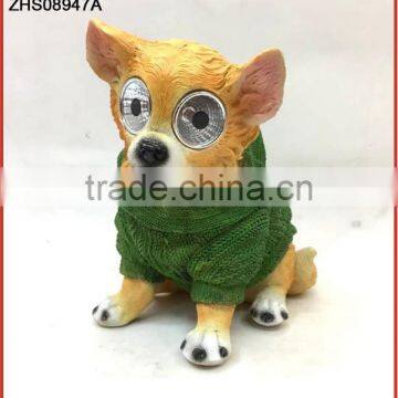 Wholesale Park Decor Solar Lamp Pekingese Artwork Garden Lights