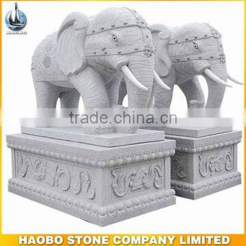 Natural Grey Granite Elephant head sculpture