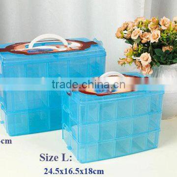 3-Tie Clear Portable Plastic Adjustable DIY Tool Organizer Bin Storage Box Fishing Tackle Box photo-2