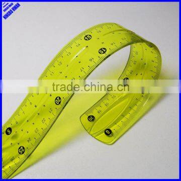 New designer 30cm rolling clear PVC flexible scale ruler