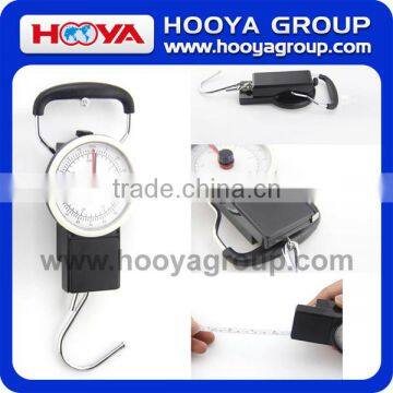 Mechanical portable luggage scale with tape measure