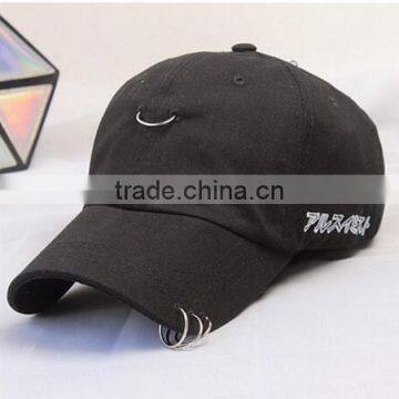 Clearance Sale Hip Hop Unisex Solid Ring Safety Pin Curved Hats Baseball Cap Men Women Snapback Caps Sport Casquette photo-4