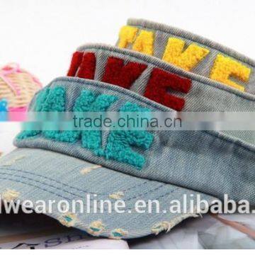 high quality sun visor cap with embroidery logo made in Guangdong