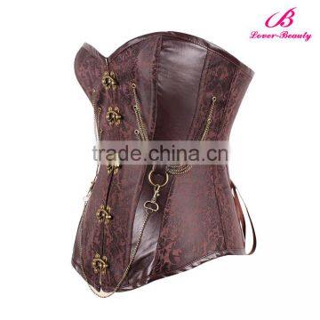 Overbust Corset Shapewear Waist Trimmer Corset Slim Women Brown Color photo-6