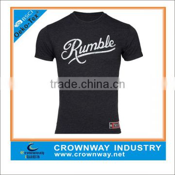 popular black men round neck cotton tshirt with custom printing