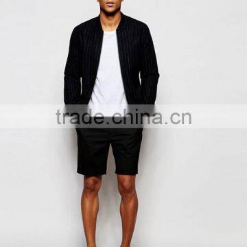 High Quality Latest Custom Slip Pockets Men's Black Slim Fit 100% Cotton Zip Fly Casual Shorts photo-4