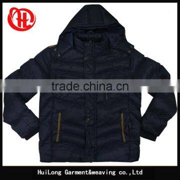 botton zipper up winter padded jacket men coat with hoody