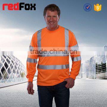 high visibility 100% polyester green yellow reflective safety t-shirt cycle safety red t-shirts polo plain safety t-shirt