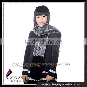 CX-S-164E China Suppliers Wholesale In Stock Rex Rabbit Fur Sexy Lady Fur Scarf photo-3