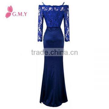 Women's Long Sleeve Mermaid Ruching Prom Dresses Floor-length Dresses Long Formal Gown photo-2