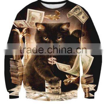 Fashion Design Sublimated Sweatshirt 3D Print Crewneck Sweatshirt Custom Printed Animal Printed Jumpers Full Sublimation Hoodie