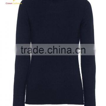 Women Tuetle Neck Plain Knitted Pullover Top Sweater