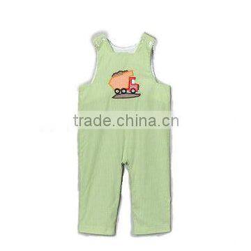 Green Gingham Appliqued Dump Truck Baby Boy John Johns