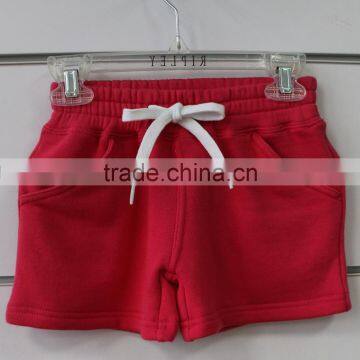 Cotton French Terry Fabric Children Short Pants With Pocket and Patch